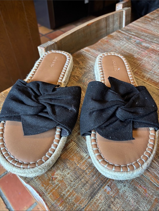 torrid Shoes - torrid Black Knot Espadrille Slide Sandals with Tan Footbed